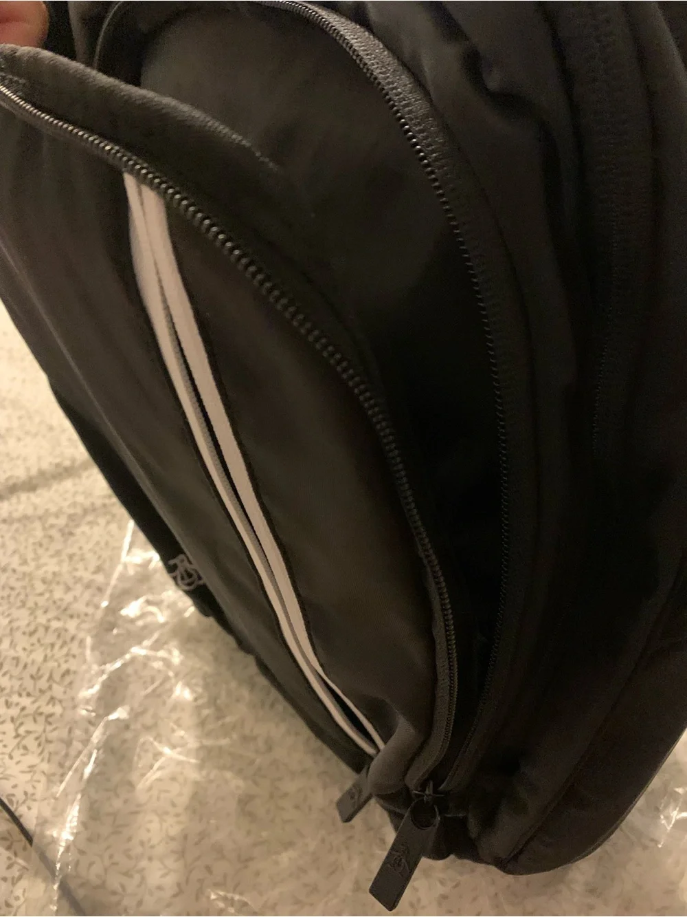 Original Penguin Black Backpack with White Zip Accent